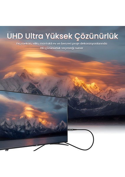 4K 60Hz 18Gbps HDR ARC HDCP Fiber Optik HDMI 2.0 Kablo 90 Metre