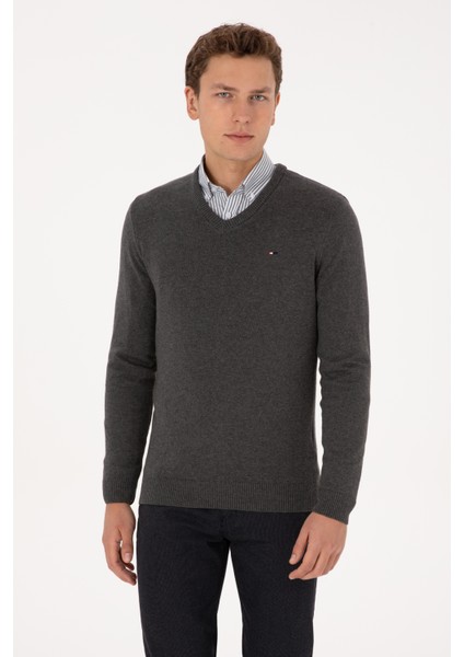 Erkek Antrasit Melanj Kazak /triko 50313668-VR081 modelleri