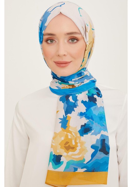 Trend Şal 10001 - 03 Su Yeşili, Hardal Sarı