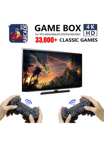 Arcade Box AD1900 – 4K Hd Retro Oyun Konsolu | 33.000+ Klasik Oyun, 2 Kablosuz Kol, PS1/N64/DC/NEOGEO Destekli fiyatları