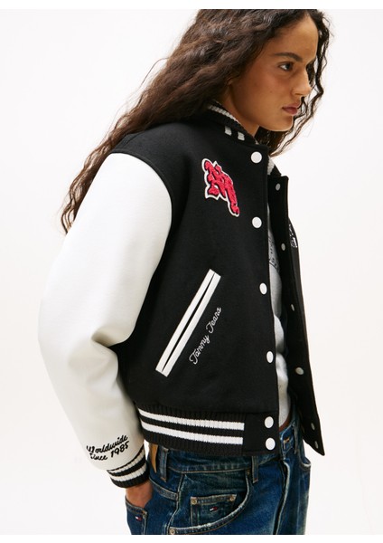 Siyah Kadın Standart Işlemeli Bomber Ceket DW0DW21628BDS fırsatları