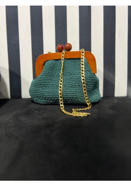 Elörgüsü Tahta Burslu Çanta