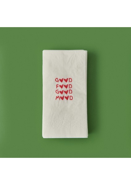 Kitchen 20'li Kalpli Desen Peçete - Kırmızı / Beyaz - 16X8 cm fiyatları