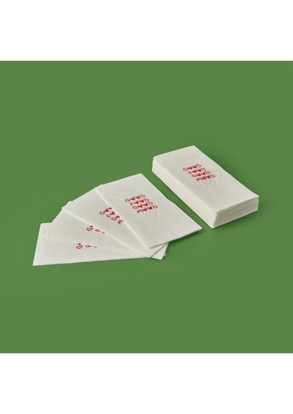 Kitchen 20'li Kalpli Desen Peçete - Kırmızı / Beyaz - 16X8 cm modelleri