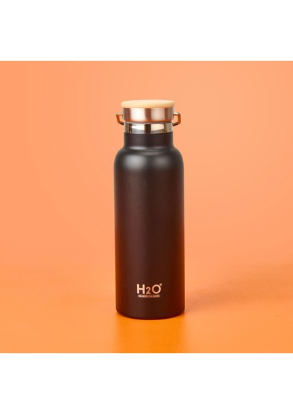 Bambu Kapaklı Çelik Termos - Siyah / Açık Kahverengi - 500 ml fiyatları
