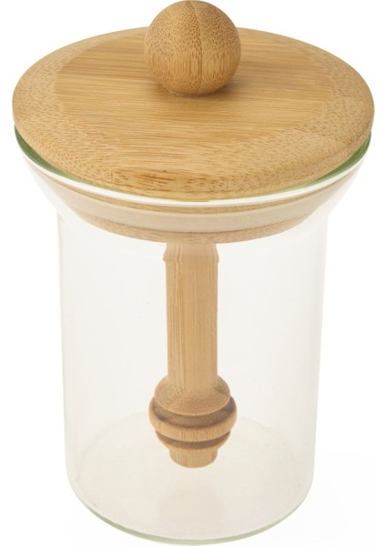 Bambu Kaşıklı Bal Kavanozu - Şeffaf - 14,5 cm modelleri