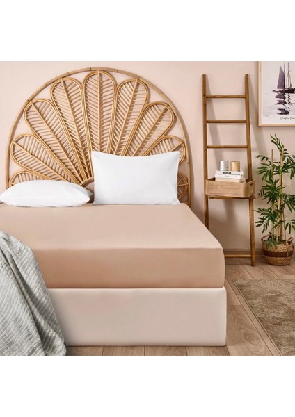 Soft Basic Çift Kişilik Düz Kenar Çarşaf - Gülkurusu - 240X260 cm