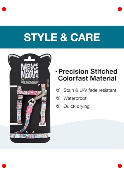 Ayarlanabilir Kedi Koşum Takımı ve Tasma Seti - Zebra Desenli indirimleri