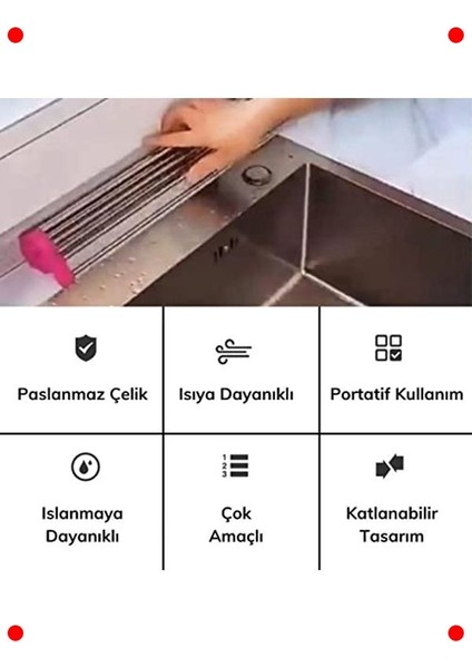 Evye Üstü Katlanır Paslanmaz Çelik Kurutma Süzgeci fiyatları