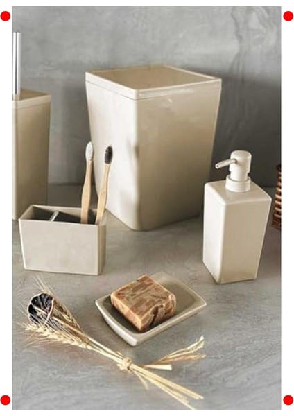 Bej Rengi Dekoratif Banyo Seti modelleri