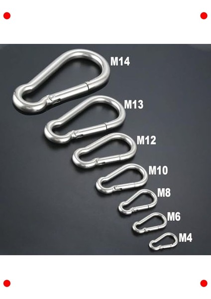 5 Adet Paslanmaz Çelik Yaylı Karabina Kanca Seti indirimleri