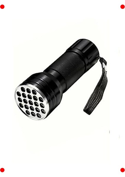 21 LED Uv Mor Işık Feneri - Metal Kasa