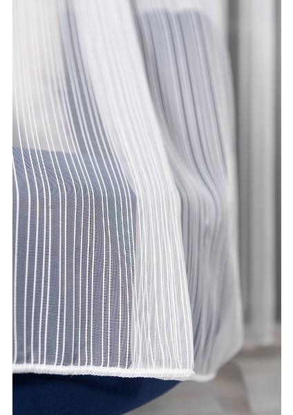 Montiago Modern Zincir Çizgili, Eteği Kurşunlu Salon, Oturma Odası, Mutfak, Ofis Tül Perde 1x3 Sık Pile indirimleri