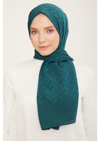 Trend J.capri Zümrüt Yeşili Desenli Şal 1 - 123