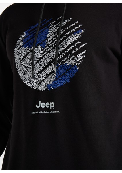 Kapüşon Yaka Baskılı Siyah Erkek Sweatshırt J5WM-SWT7694 fırsatları