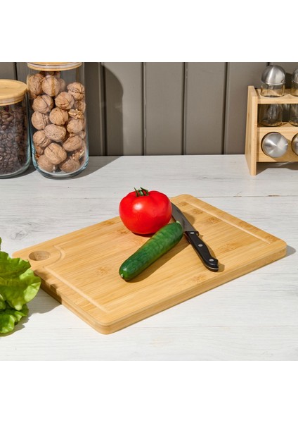 Bambu Kesme Tahtası - Bej - 33X23X1,5 cm