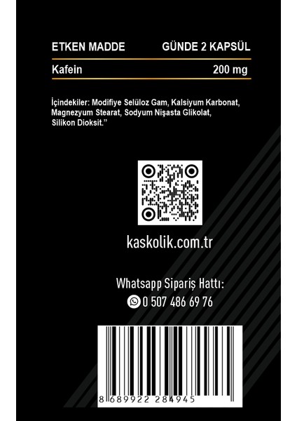 Zeus Nutrition Caffeine 100 Kapsül fiyatları