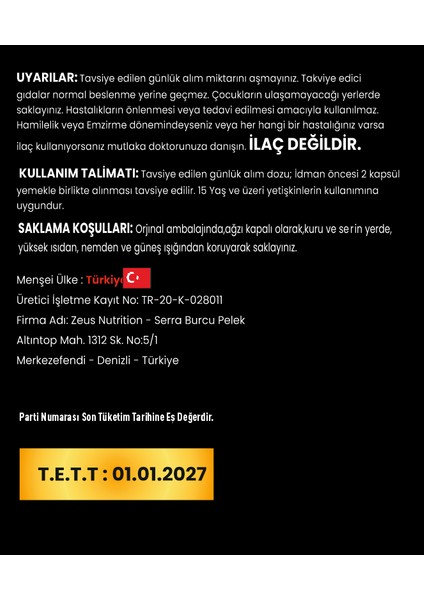 Zeus Nutrition Caffeine 100 Kapsül modelleri