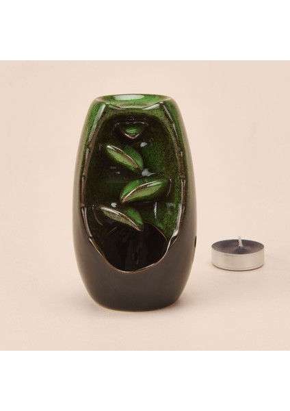 Seramik Geri Akış Buhurdanlık ve Tütsülük - Yeşil - 13X8 cm fiyatları