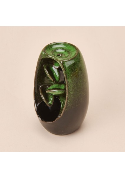Seramik Geri Akış Buhurdanlık ve Tütsülük - Yeşil - 13X8 cm modelleri