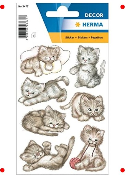 Sevimli Kedicik Çıkartma Seti - 21 Adet