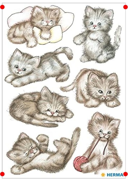 Sevimli Kedicik Çıkartma Seti - 21 Adet fiyatları