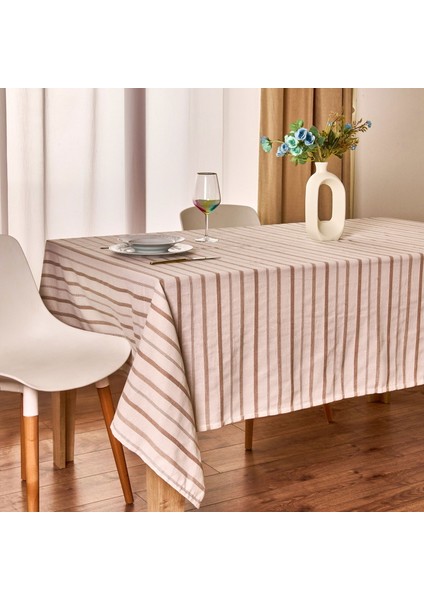 Soft Herringbone Masa Örtüsü - Ekru / Bej - 140X220 cm