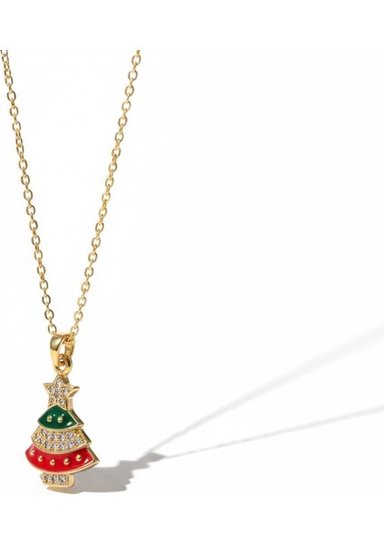 316L Paslanmaz Çelik Kadın Altın Yılbaşı Ağacı Kolye | Yusso