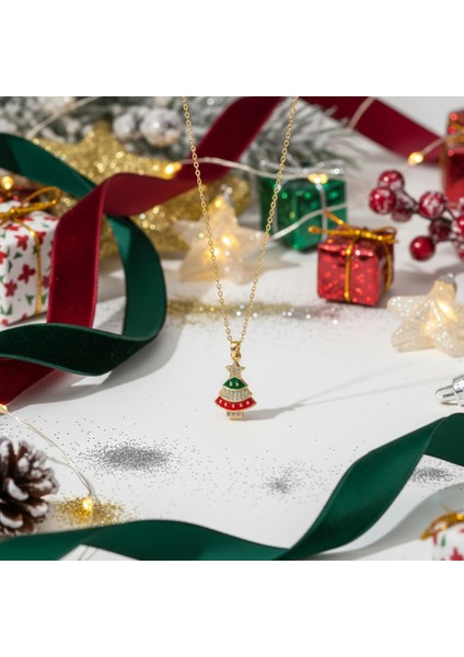 316L Paslanmaz Çelik Kadın Altın Yılbaşı Ağacı Kolye | Yusso fiyatları