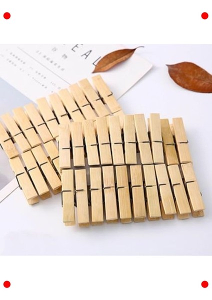 Bambu Çamaşır Mandalları (40 Adet), Çok Amaçlı