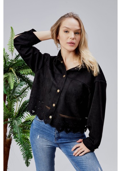 Scuba Süet Lazer Kesim Ceket