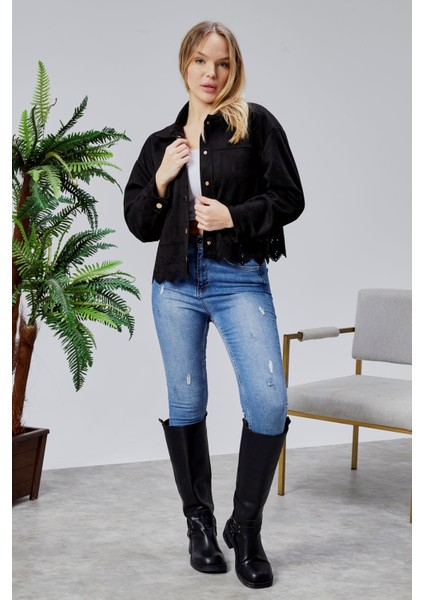 Scuba Süet Lazer Kesim Ceket fırsatları