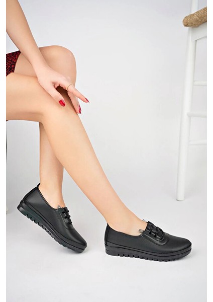 Kadın Anne Günlük Yürüyüş Ortopedik Taban Rahat Konforlu Cilt Bağcık Ayakkabı