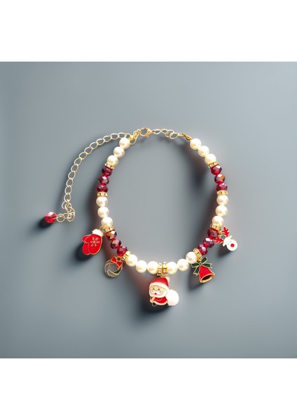 Kedi ve Köpek Için Noel Babalı Kırmızı Yeni Yıl / Noel Kolyesi