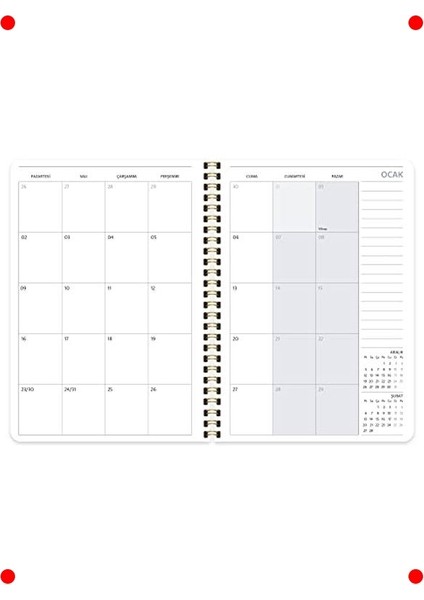 2023 A5 Sert Kapak Haftalık Planlayıcı Ajanda fiyatları