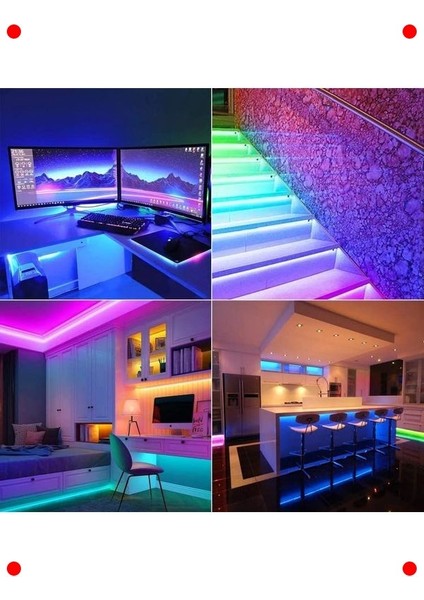 Rgb Şerit LED Seti 3 Metre Bluetooth Müzik Duyarlı fiyatları