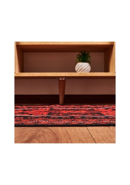 Soft Ruby Afgan Desenli Halı - Kırmızı - 80X150 cm fiyatları