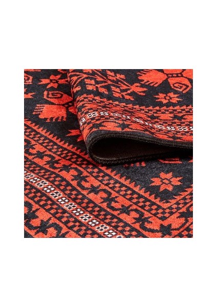 Soft Ruby Afgan Desenli Halı - Kırmızı - 80X150 cm modelleri