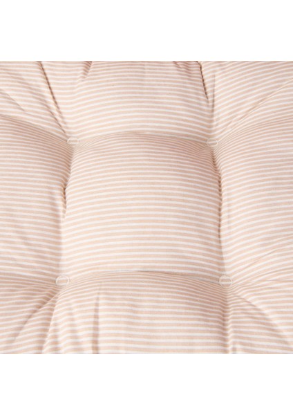 Soft Palm Breeze Ince Çizgili Sandalye Minderi - Ekru / Bej - 43X43 cm fiyatları