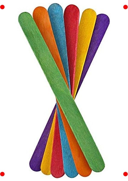 Renkli Dar Ahşap Çubuklar 50 Adet fiyatları