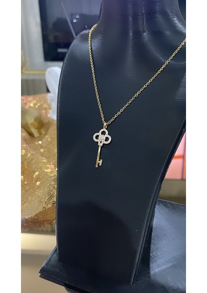 Çelik Zirkon Taşlı Anahtar Kolye fiyatları