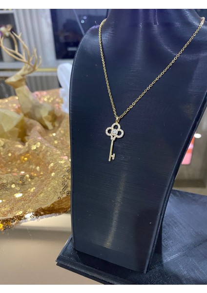 Çelik Zirkon Taşlı Anahtar Kolye fırsatları