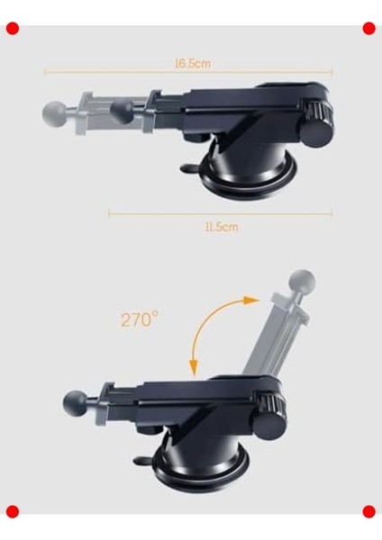Teleskopik Vantuzlu Araç Telefon & Tablet Tutucu indirimleri