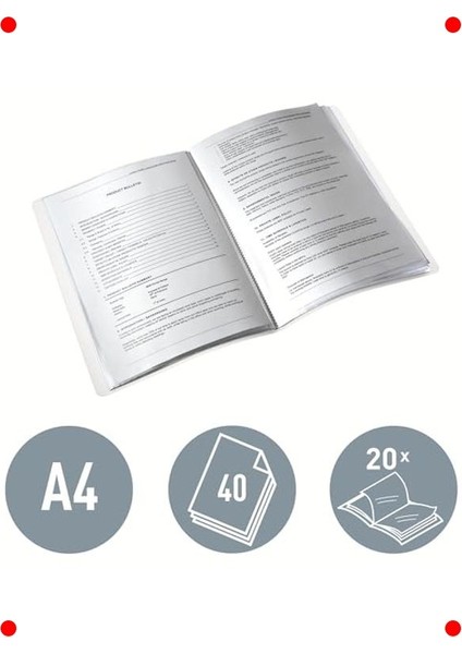 A4 Metalik Mavi Sunum Dosyası (20 Poşetli) modelleri