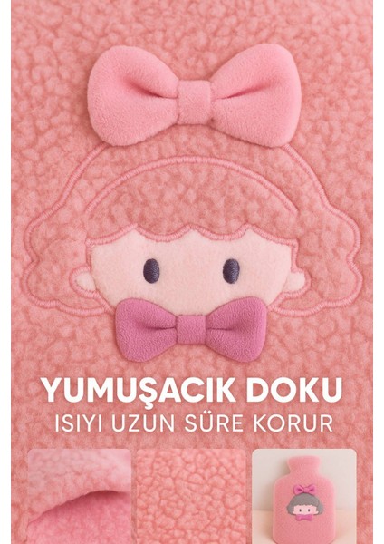 Pembe Peluş Sıcak Su Torbası – Yumuşak, Güvenli ve Şık Saçlı Kız Model, 1 Litre indirimleri