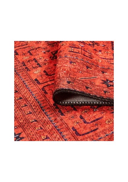 Soft Atlas Afgan Desenli Halı - Kırmızı - 80X150 cm modelleri