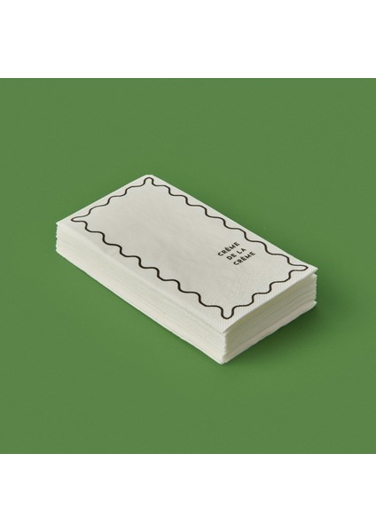 Kitchen 20'li Creme De La Creme Desen Peçete - Gri / Beyaz - 16X8 cm