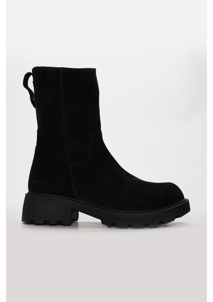 Hakiki Deri Kürklü Kadın Klasik Bot 124KZA3111