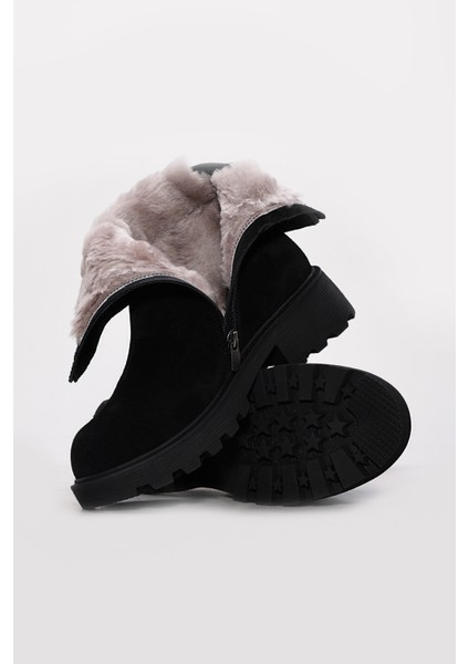 Hakiki Deri Kürklü Kadın Klasik Bot 124KZA3111 modelleri