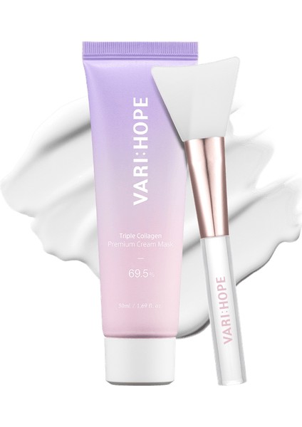 Varı:hope Triple Collagen Premium Cream Mask 50 ml Cilt Elastikiyetini Destekleyen Kremsi Film Maske